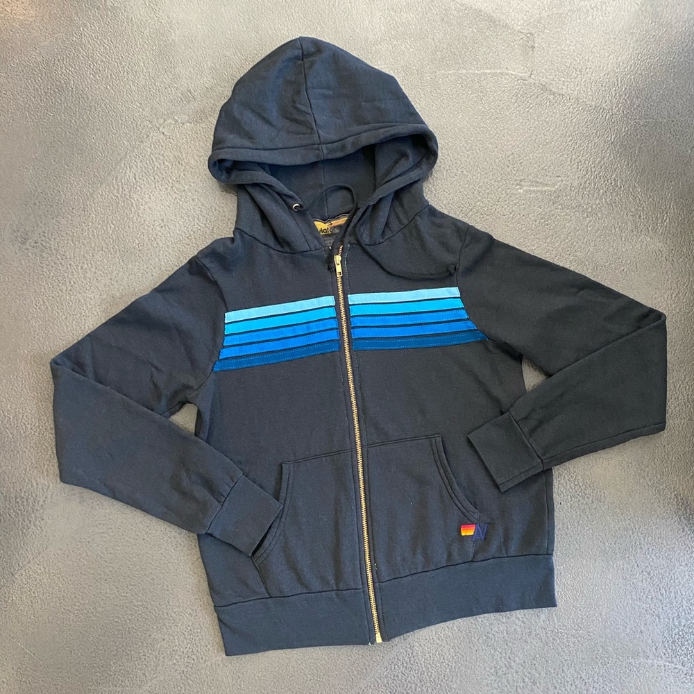 AV Nation Blue 5 Stripe Zip Up